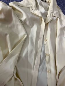 Light Yellow Oversized Button-Up Shirt