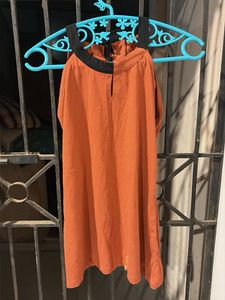 Casual Orange Sleeveless Dress