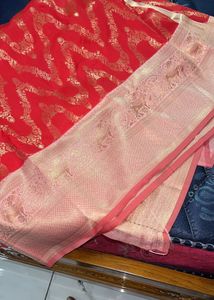 Elegant Red Banarasi Silk Saree