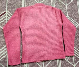 Pink Textured Cardigan