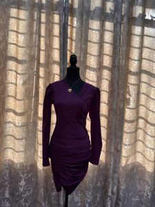Elegant Purple Ruched Bodycon Dress