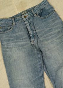 Wide Leg Jeans with  Multicolor Bow Embroidery