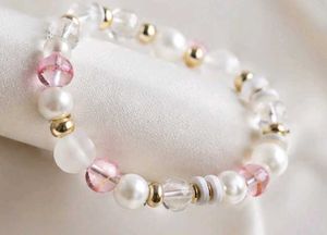 2 Pearl &amp; Gold Beaded Bracelets