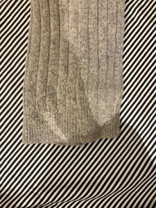 Cozy Grey Ribbed Knit Sweater