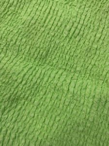 Lime Green Smocked Mock Neck Top