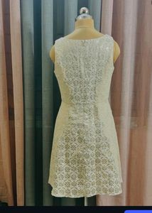 Lace Mini Dress - Sleeveless, Cream