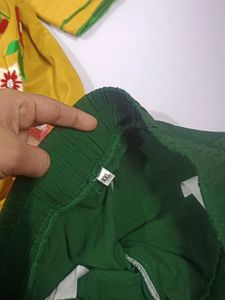 green pent dupatta with two diginer top