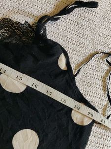 Polka Dot Cami with Lace Trim