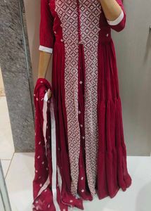 Elegant Maroon Embroidered Kurta