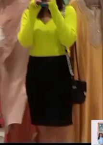 Bright Yellow V-Neck Ribbed Top