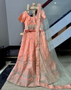 Designer Peach Lehenga Choli