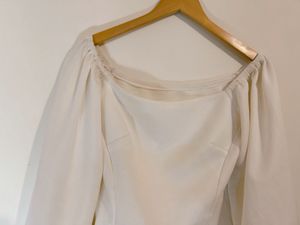 White Off-Shoulder Puff Sleeve Top
