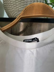 White "Bombers" Graphic Crop Top