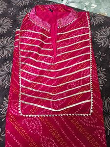 Vibrant Pink Bandhani Kurta