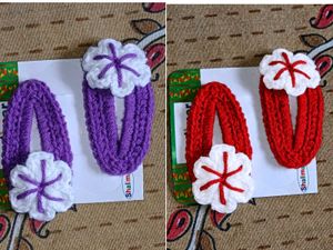 Handmade Crochet Flower Hair Clips