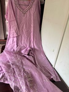 Elegant Lavender Kurta Set with Dupatta