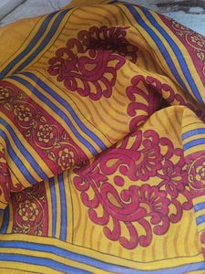 Vibrant Yellow &amp; Red Saree