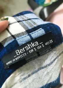 Blue Plaid Wrap Top(S)