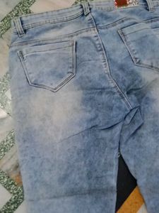 Light Wash Jeans with Side Stripe