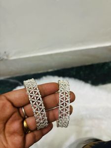 Floral Silver Bangles