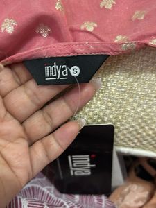 Pink Blouse with Mirror Work
