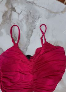 Hot Pink Ruched Cami Top