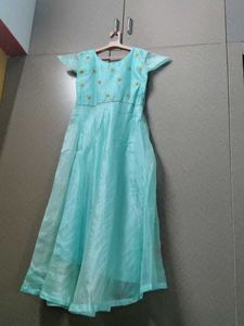 Beautifully Embroidered Teal Gown