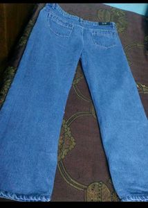 Distressed Blue Wide Leg Jeans