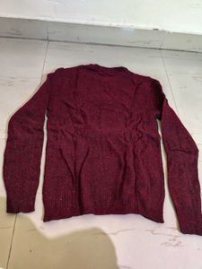 Men's Maroon Sweater with Elbow Patches