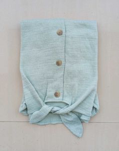 Imported Soft Mint Button-Up Top