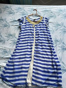 Blue & White Striped Tunic Dress