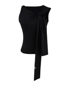 Chic Black Tie-Front Sleeveless Top