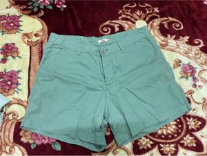 Light Green Casual Shorts