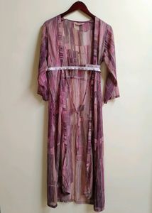 Gufrina Pink Striped Georgette Shrug (Women)