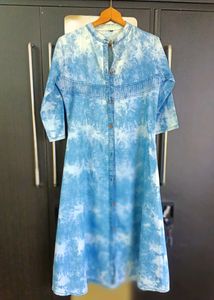 Stylish Tie-Dye Denim Kurti