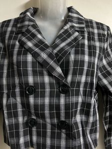 Checkered Cropped Blazer