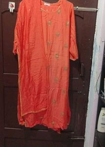 Orange Embroidered Kurta