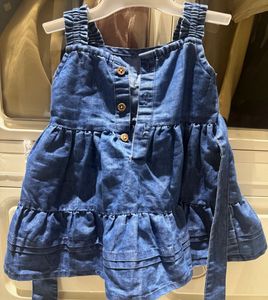 Cute Blue Denim Dress with Bow