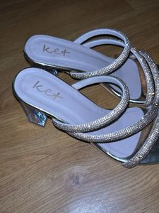 Sparkling Strappy Block Heels