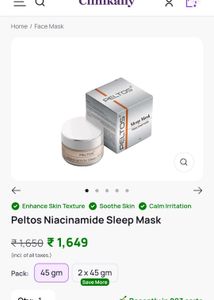 PELTOS Niacinamide Sleep Mask.