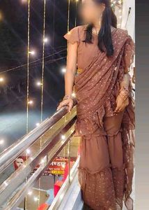 crop top &amp; sharara with attached dupatta