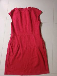 Red Embellished Cap Sleeve Dress
