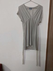 Beige V-Neck Top
