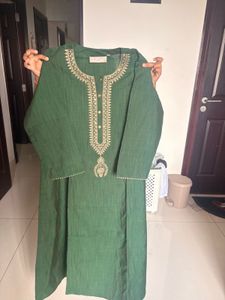 Green Embroidered Kurta