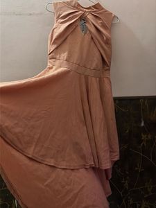 Chic Peach High Neck Dress