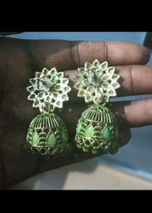 Beautiful Green Jhumka Earrings