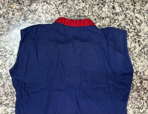 Blue Sleeveless Ethnic Kurta