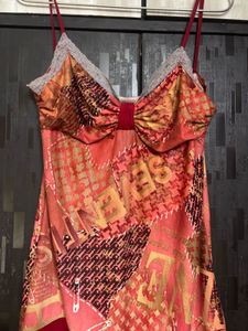 y2k lace trimmed red cami top