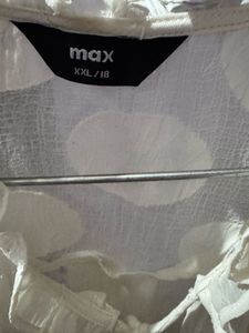 Max Chic Polka Dot Ruffle Blouse