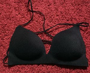 Padded Black Strappy Bra